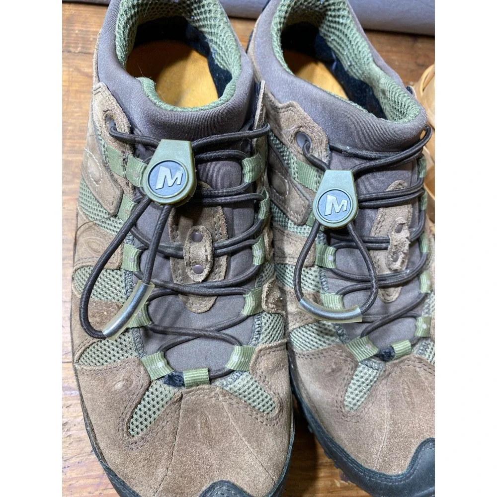 Merrell Chameleon Arc Brown Suede Hiking Shoes Women 9.5 Bungee Speed Lace Low